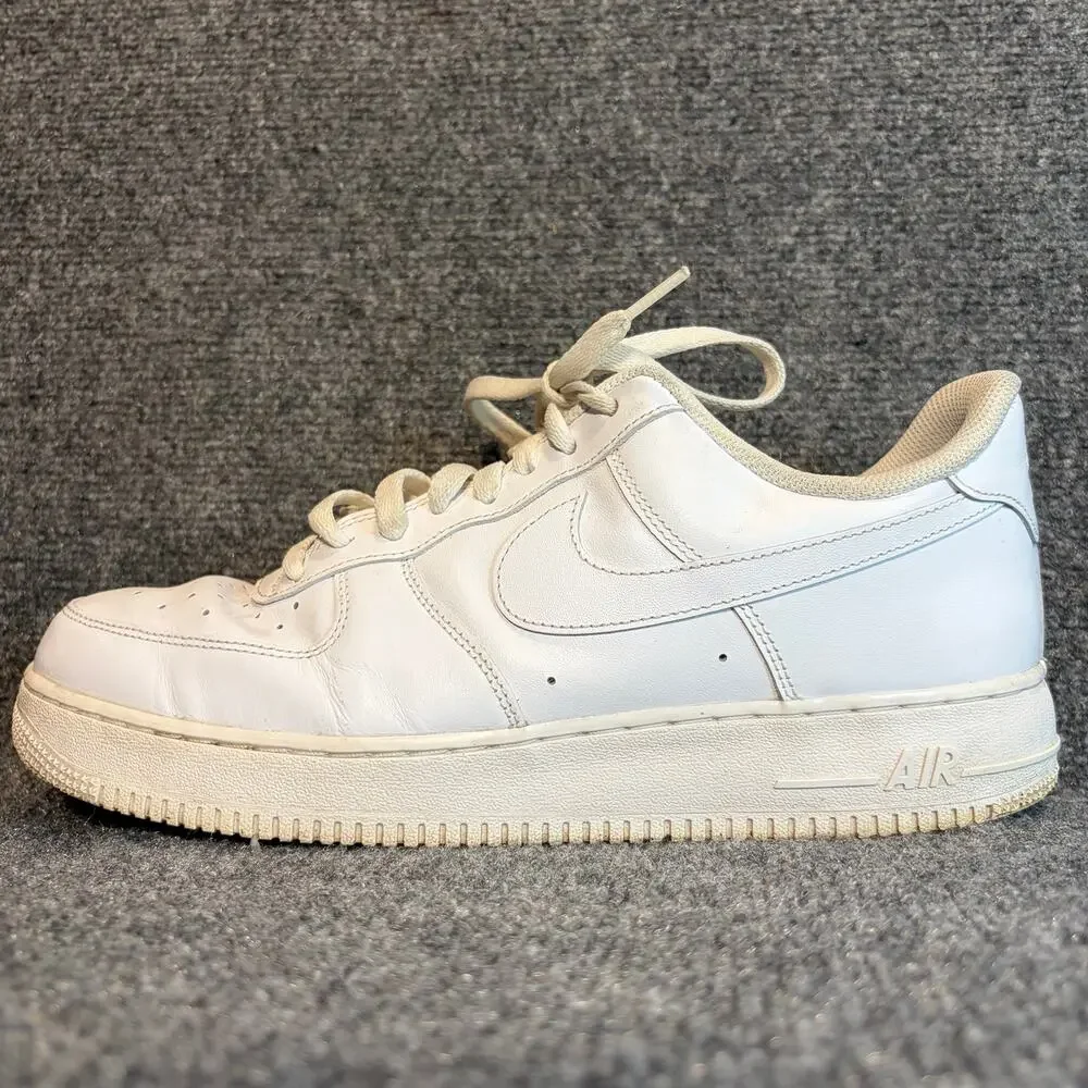Nike Air Force 1 '07 Low Triple White Men Size 11.5 Leather Classic Sneakers